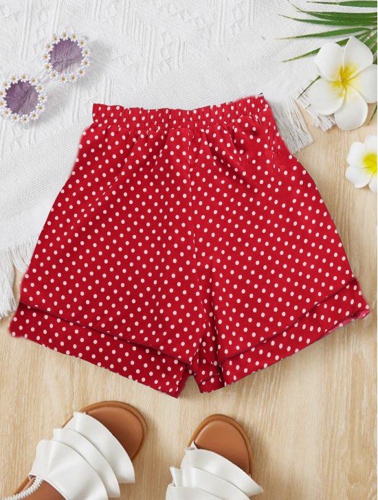 Solid Colored Polka Dot Shorts